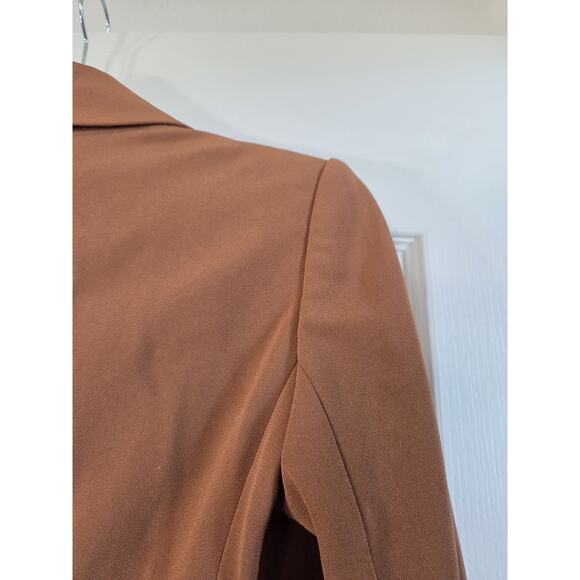 The Fold London Power Suit Caramel Clever Crepe Tailored Blazer and Pants Size 4 - Picture 8 of 16